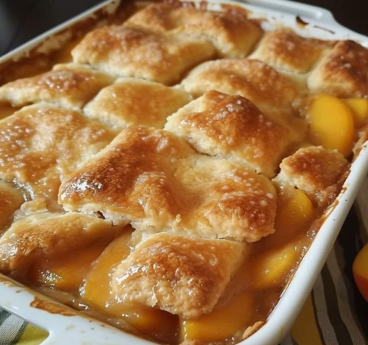 Triple Crust Peach Cobbler