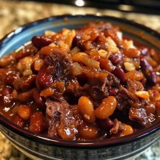 Slow Cooker Steakhouse Cowboy Baked Beans