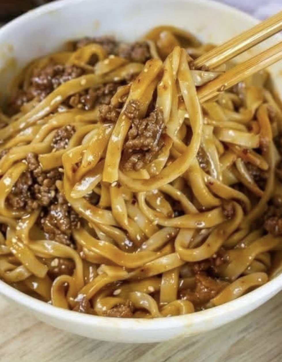 Ground Beef Mongolian Noodles