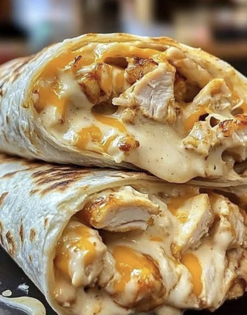 Cheesy Garlic Chicken Wraps
