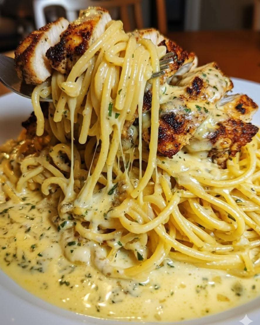 Creamy Cajun Chicken Spaghetti with Garlic Mozzarella