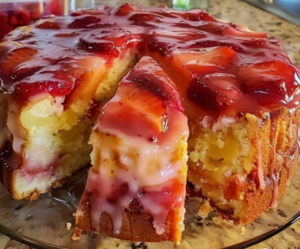 Strawberry Pineapple Pound Cake
