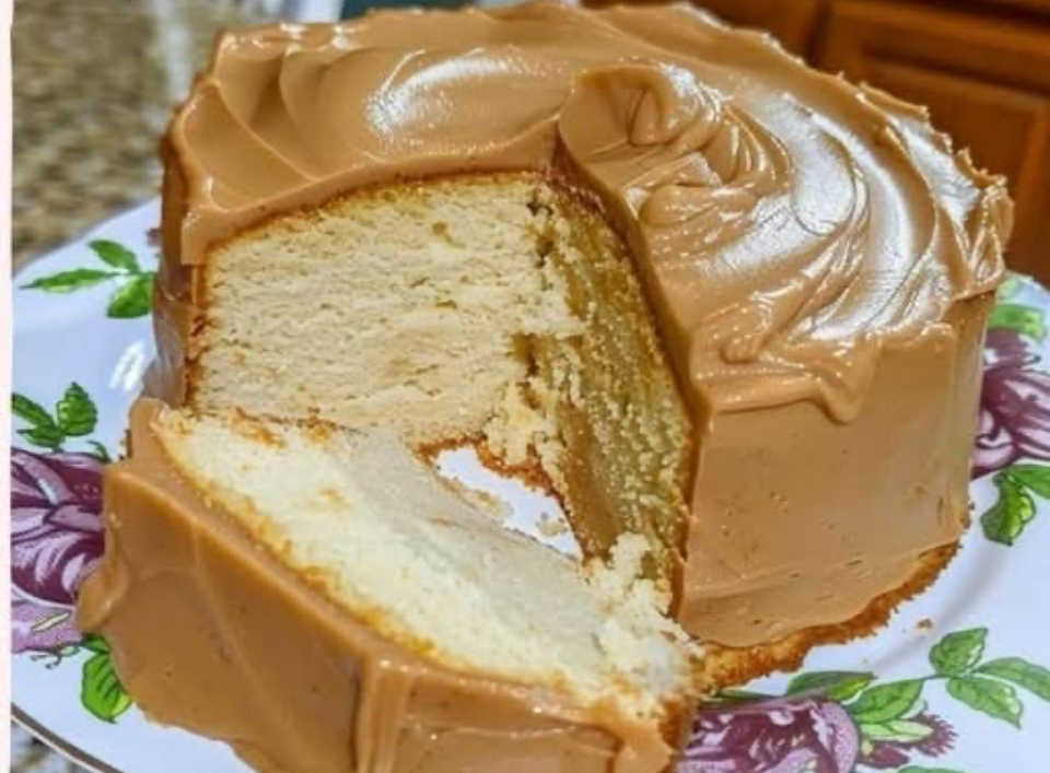 Sour Cream Pound Cake with Caramel Frosting