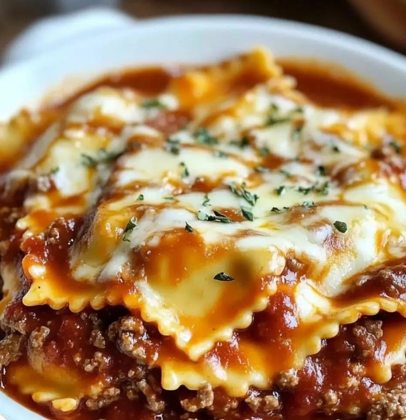 Crockpot Ravioli Lasagna